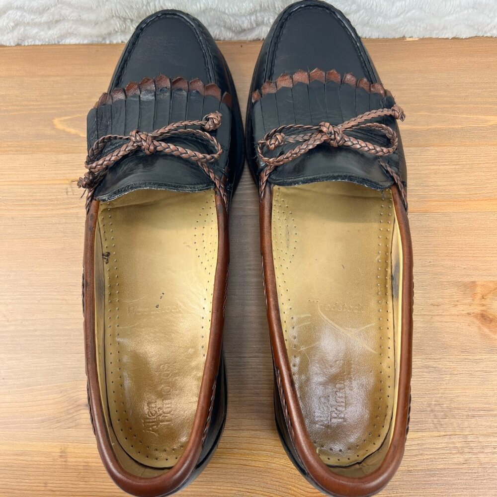 Allen Edmonds Woodstock Loafers Kiltie Braided Tassel Mens 11 B USA Slip On Blk - Picture 11 of 16